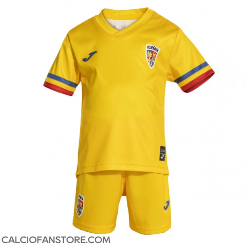 Maglia Calcio Romania Prima Divisa Bambino Europei 2024 Manica Corta (+ pantaloncini)